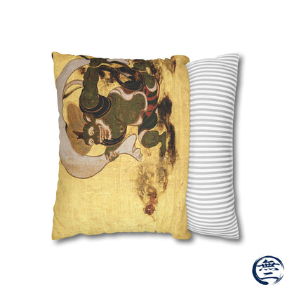 Tawaraya Sotatsu Fajin Raijin Faux Suede Pillow Case | RHC MU-NI Japan