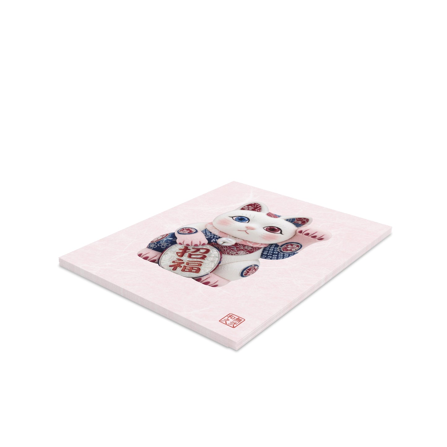 Shin-Maneki neko Modern Kimekomi Decor Style Premium Greeting Cards (8,16.24pcs) - Beckon Health and Happiness, Postcards MS2P | MU-NI Japan