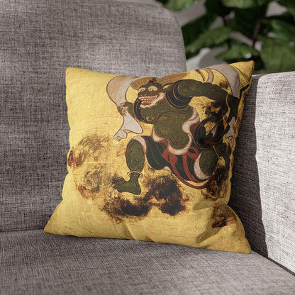 Tawaraya Sotatsu Fajin Raijin Faux Suede Pillow Case | RHC MU-NI Japan