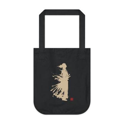 Zen Samurai Tote - Japanese Kanji "One and Only" Canvas Tote Bag Dark | SR2C  MU-NI Japan