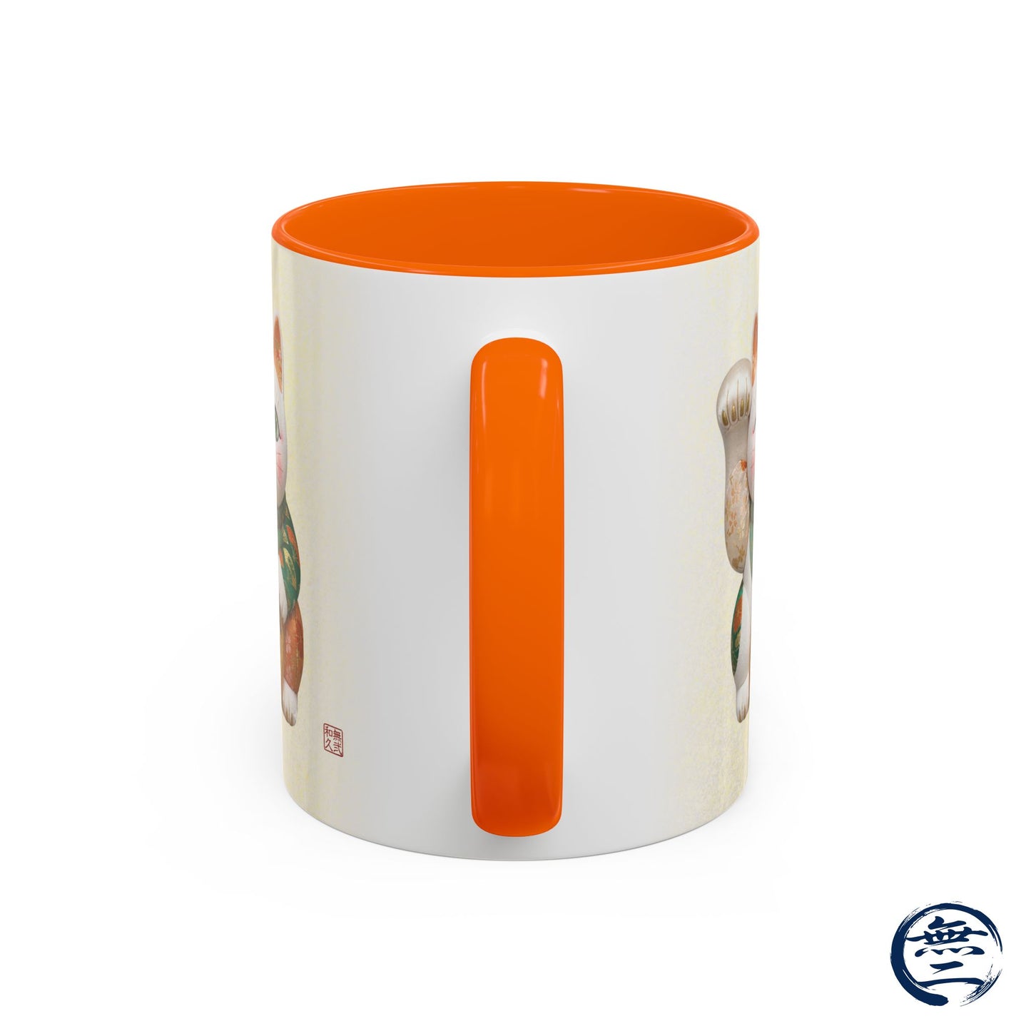 Shin-Maneki neko Modern Kimekomi Decor Style Mug (11oz) | Odd-Eye & Smile Dual Design- Beckon Wealth and Prosperity NK2M | MU-NI Japan