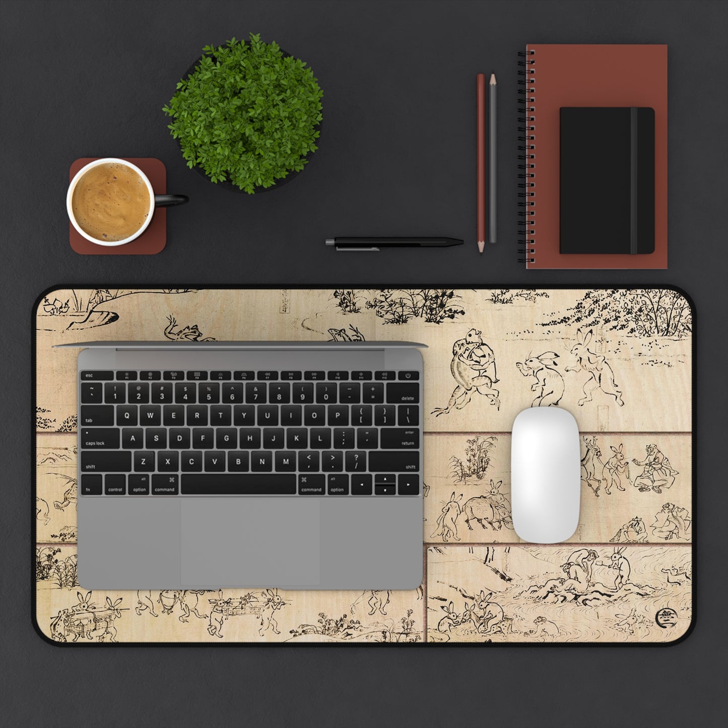 Choju-giga Desk Mat - Wood Grain Style Print Large Mousepad | RHC MU-NI Japan