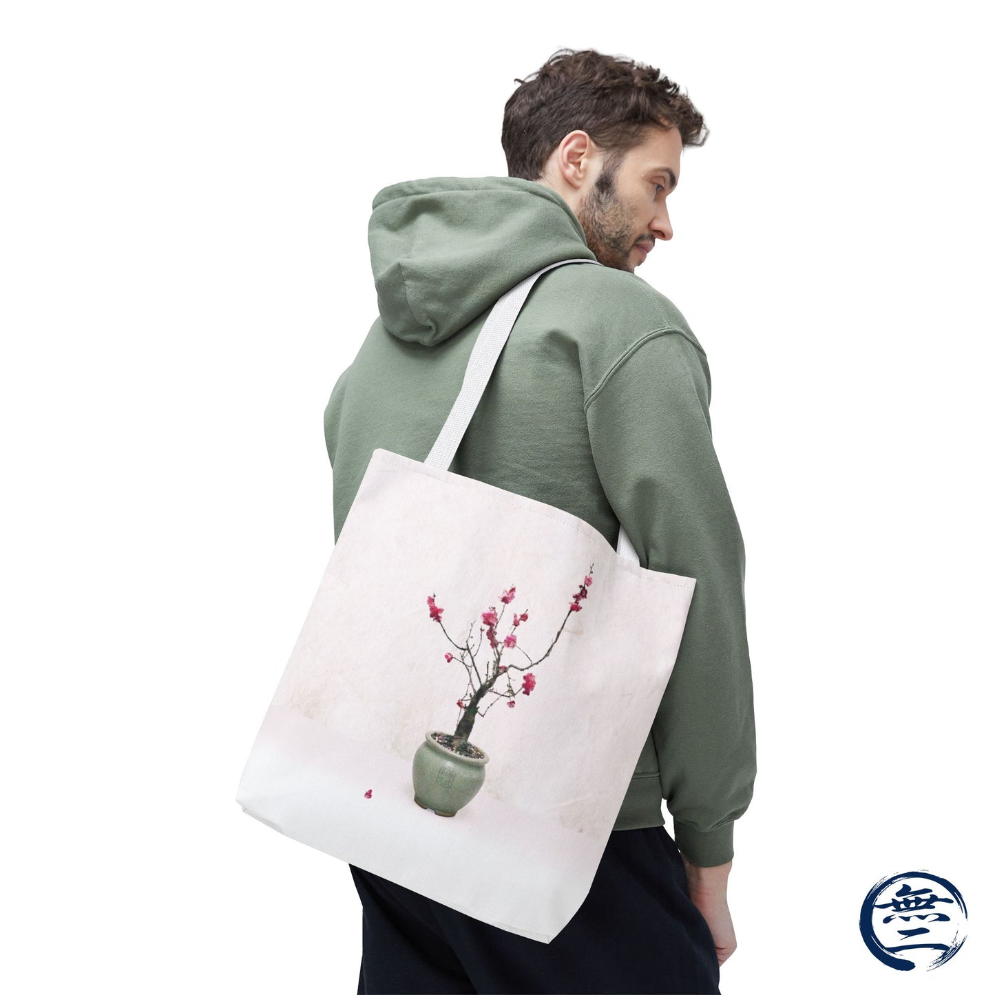 Japanese Red Plum Bonsai Tote Bag - Zen Aesthetic All-Over Print Handbag, Abstract Japandi Art Spring Floral Gift PL1D | MU-NI Japan