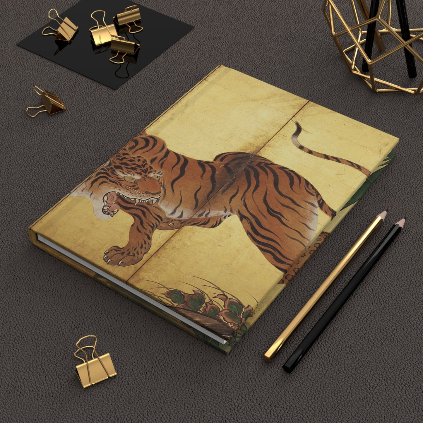 Kano Sanraku Tiger Japanese Art Hardcover Journal Matte - Vintage Mythological Zen Notebook Writing Diary | RHC 022 MU-NI Japan