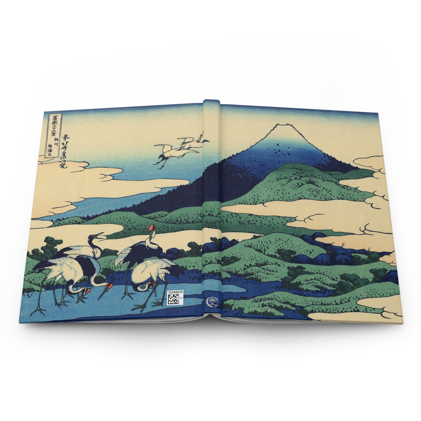 Hokusai Mount Fuji Cranes Ukiyo-e Hardcover Journal Matte - Vintage Japanese Art Notebook Writing Diary | RHC 002 MU-NI Japan