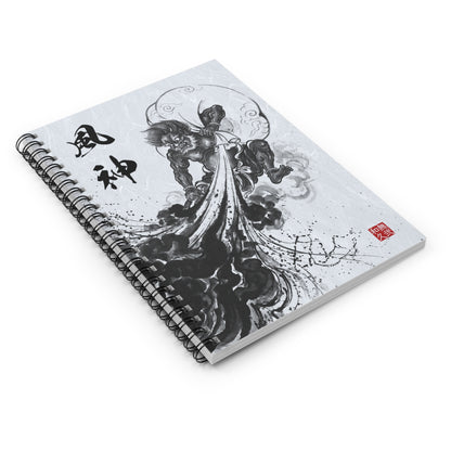 Fujin Japanese Sumi-e Ink Art Style Spiral Notebook - New Difinition of Wind God, Towards a Realm of Flow FJ2I | MU-NI Japan