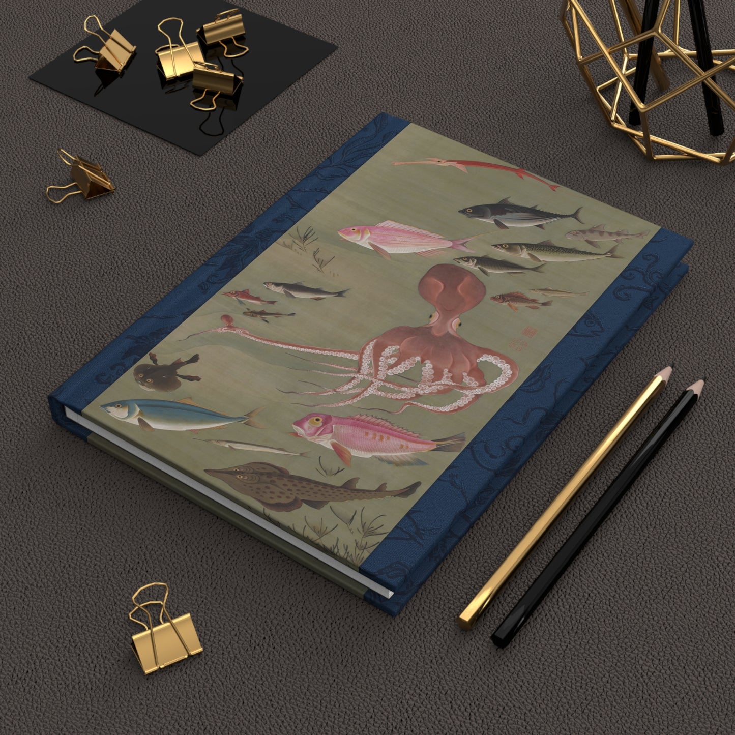 Ito Jakuchu Colorful Fish Ukiyo-e Hardcover Journal Matte - Vintage Japanese Fine Art Notebook Writing Diary | RHC 024 MU-NI Japan