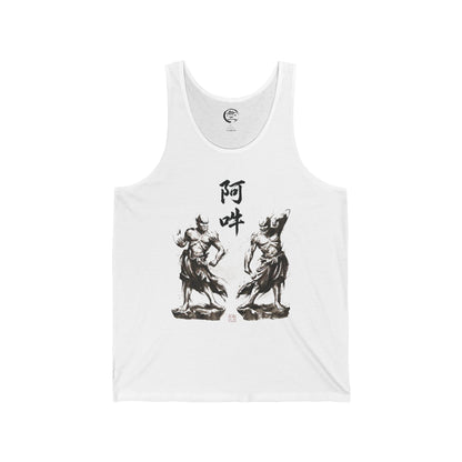 Nioh Guardians Zen Buddhist Art Unisex Jersey Tank Top - Protective Spirit  Minimalist Sumi-e Japandi Design NI1E | MU-NI Japan