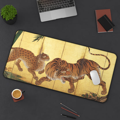 Kano Sanraku Ancient Japanese Tiger - Screen Art Desk Mat Vintage Art Large Mousepad | RHC MU-NI Japan