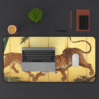 Kano Sanraku Ancient Japanese Tiger - Screen Art Desk Mat Vintage Art Large Mousepad | RHC MU-NI Japan