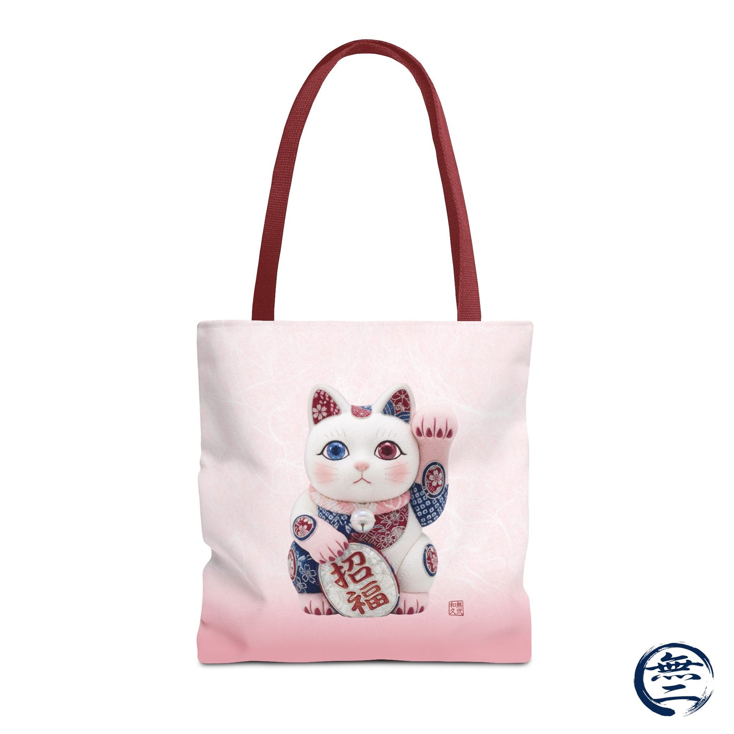 Shin-Maneki neko Modern Kimekomi Decor Style Tote Bag | Kawaii Odd-Eye & Smile Dual Design- Beckon Health and Happiness MS2D | MU-NI Japan