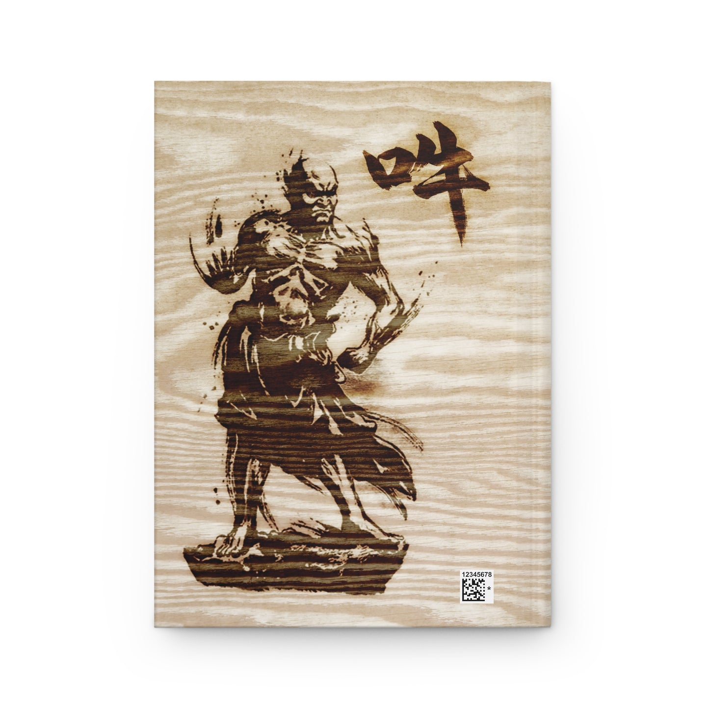 Japanese Nioh Guardian Statues Pyrography Style Matte Hardcover Journal - Zen Buddhist Art,Traditional Wood Burn Design NI3J | MU-NI Japan