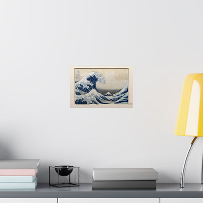 Hokusai The Great Wave Kanagawa Ukiyo-e Poster - Printed 3D Frame Effect, Vintage Japanese Wall Art | RHC MU-NI Japan
