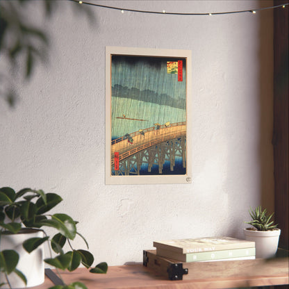Hiroshige | Sudden Shower over Shin-Ohashi Bridge Art Print - The Fifty-Three Stations of the Tokaido, Ukiyo-e Poster | RHC MU-NI Japan
