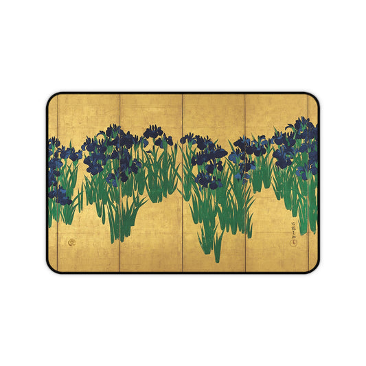 Ogata Korin's Irises Screen Art Desk Mat - 3sizes, Gaming Mouse Pad | RHC 072 MU-NI Japan