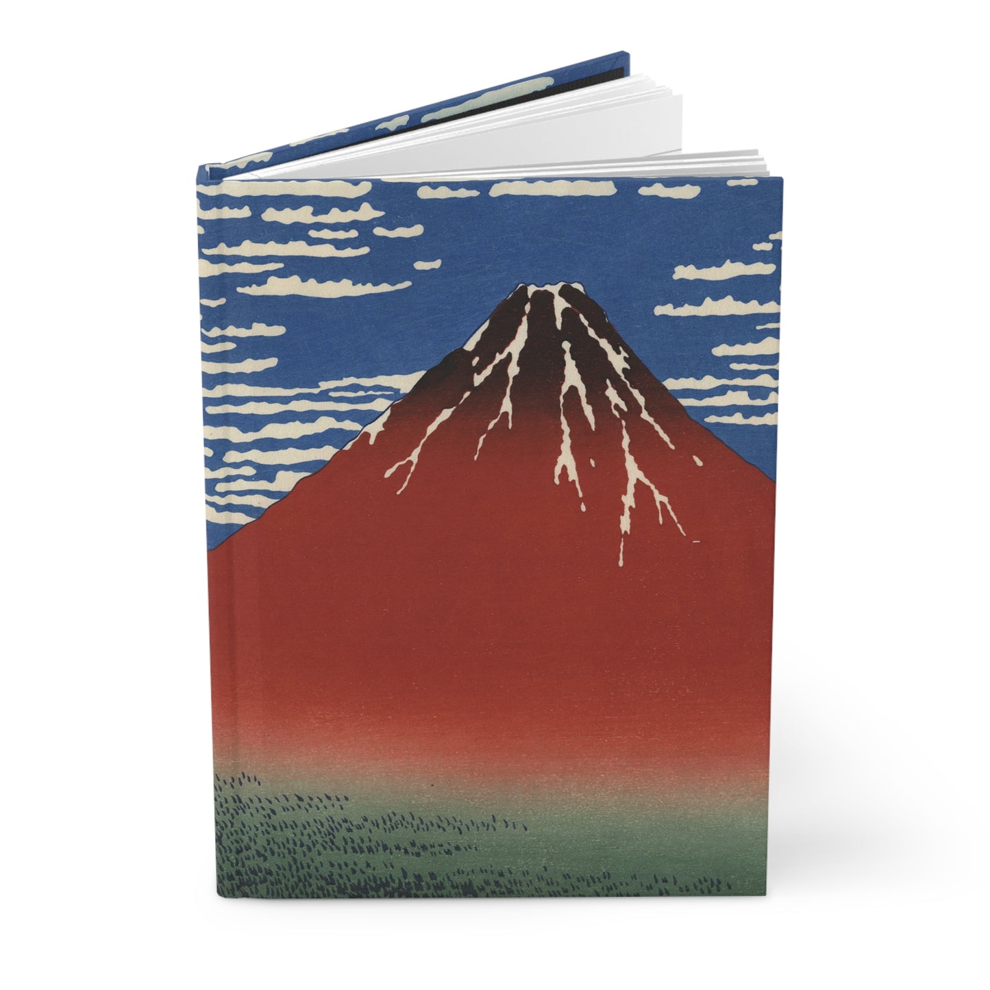 Hokusai Red Fuji South Wind Clear Sky Hardcover Journal Matte - Vintage Japanese Art Notebook Writing Diary | RHC 006 MU-NI Japan