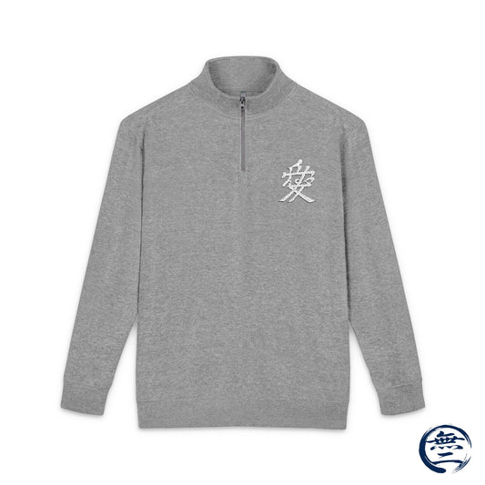 Naoe Kanetsugu Minimalist Kanji Love Samurai Unisex Fleece Pullover (Embroidery) | MU-NI Japan　　　