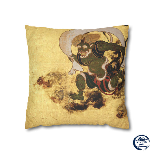 Tawaraya Sotatsu Fajin Raijin Faux Suede Pillow Case | RHC MU-NI Japan