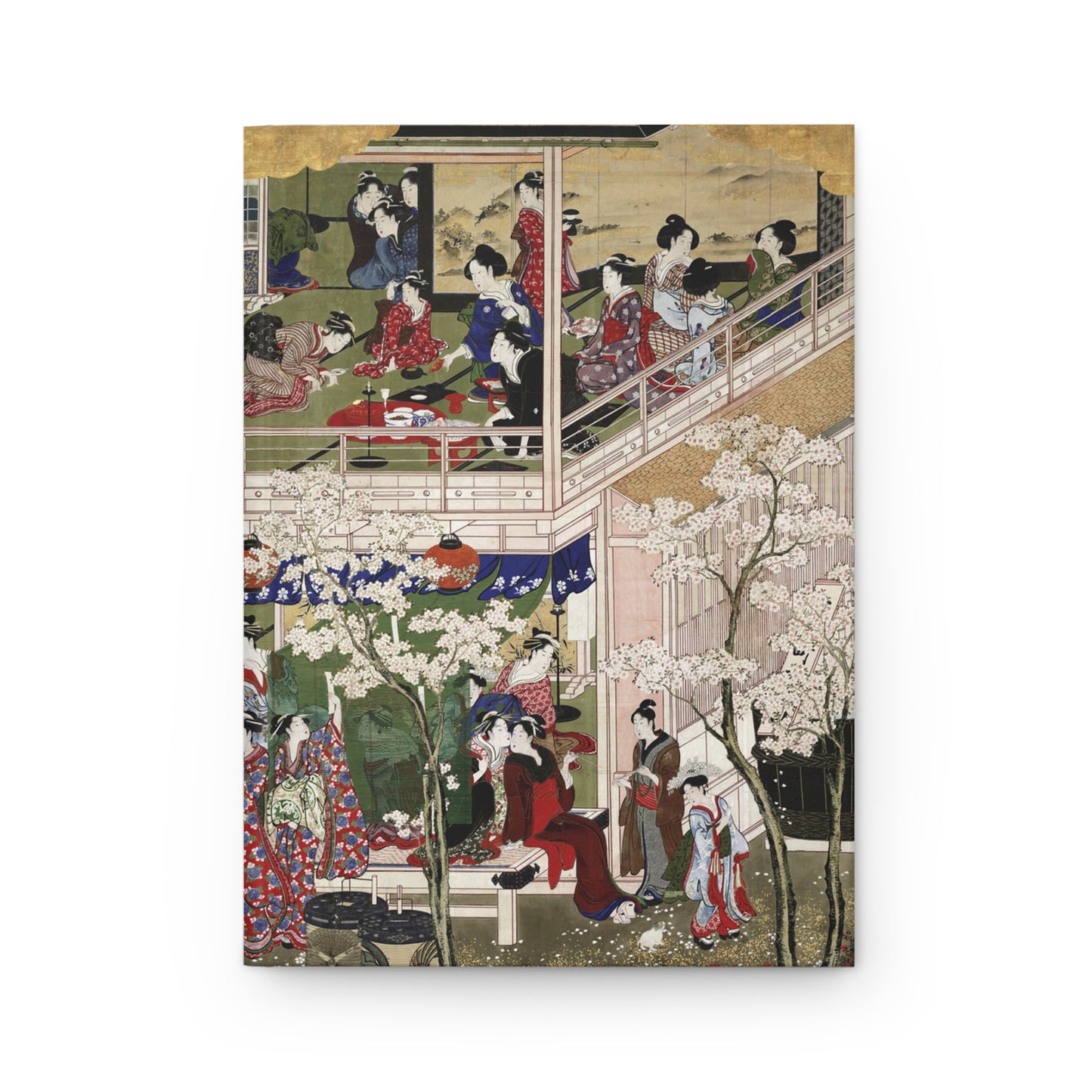 Utamaro Yoshiwara Snow, Moon, and Flowers (Setsugekka) Ukiyo-e Hardcover Journal Matte - Vintage Japanese Art Notebook | RHC 017 MU-NI Japan