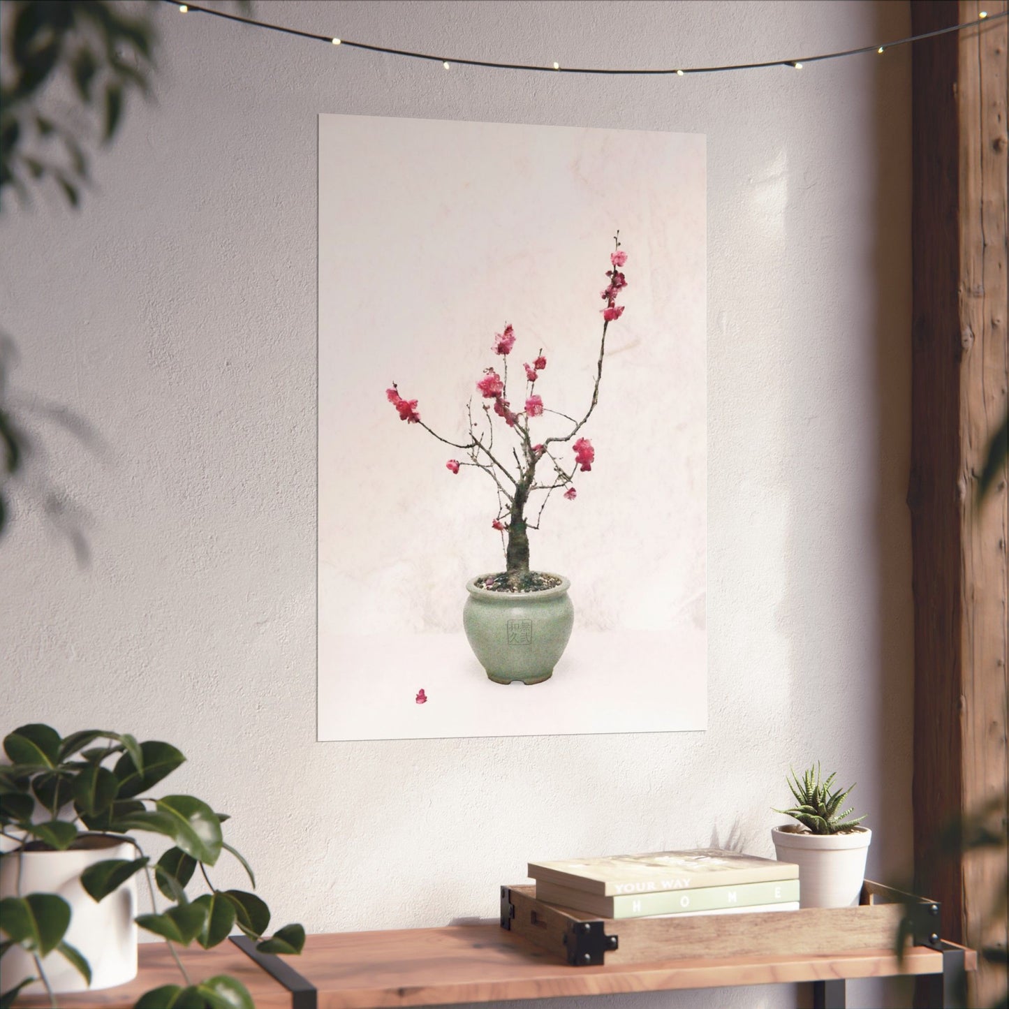 Japanese Red Plum Blossom Bonsai Art Matte Vertical Poster - Zen Botanical Decor, Minimalist Japandi Wall Art, Spring Gift PL1K|MU-NIJapan