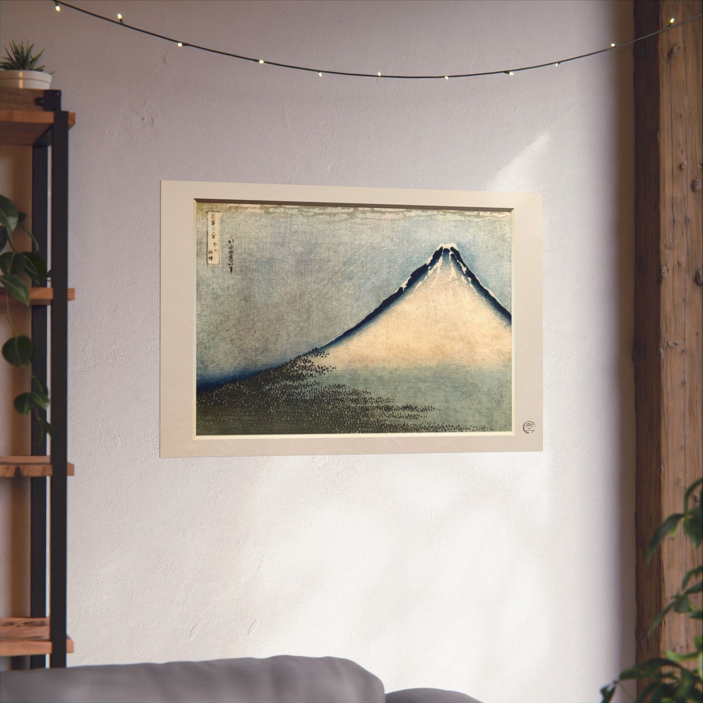 Hokusai Fuji at Clear Weather Ukiyo-e Poster - White Fuji Wall Art, 3D Framed Effect Print | RHC MU-NI Japan