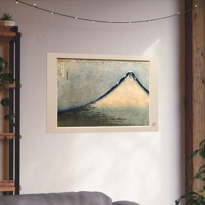Hokusai Fuji at Clear Weather Ukiyo-e Poster - White Fuji Wall Art, 3D Framed Effect Print | RHC MU-NI Japan