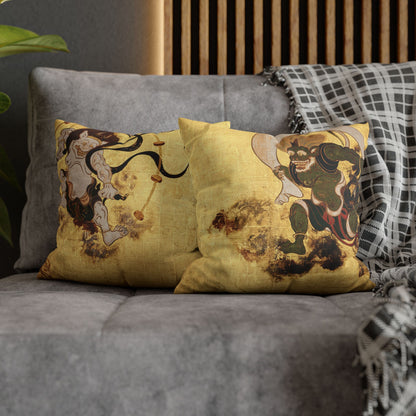 Tawaraya Sotatsu Fajin Raijin Faux Suede Pillow Case | RHC MU-NI Japan