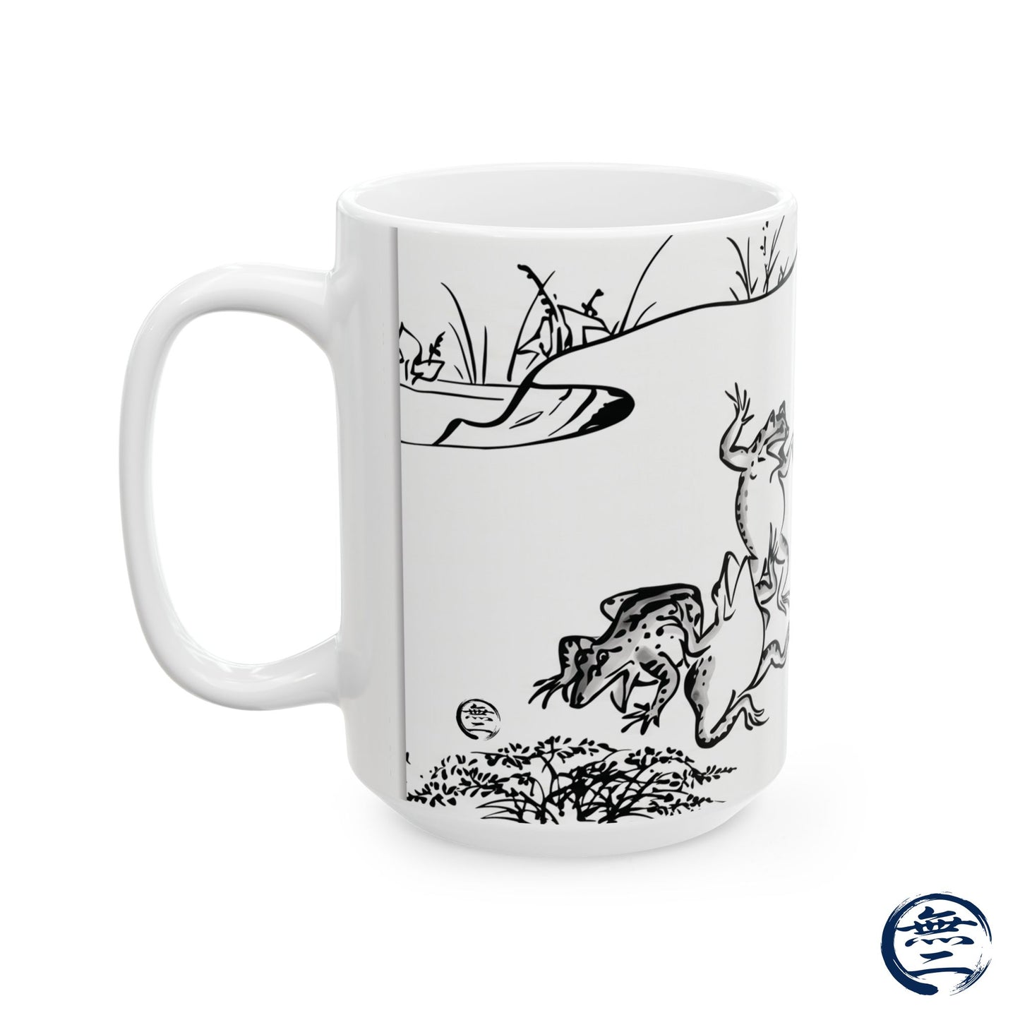 Choju-giga Frogs & Rabbits Ceramic Mug, (11oz, 15oz) - Ancient Japanese Manga Art Coffee Cup | RHC MU-NI Japan