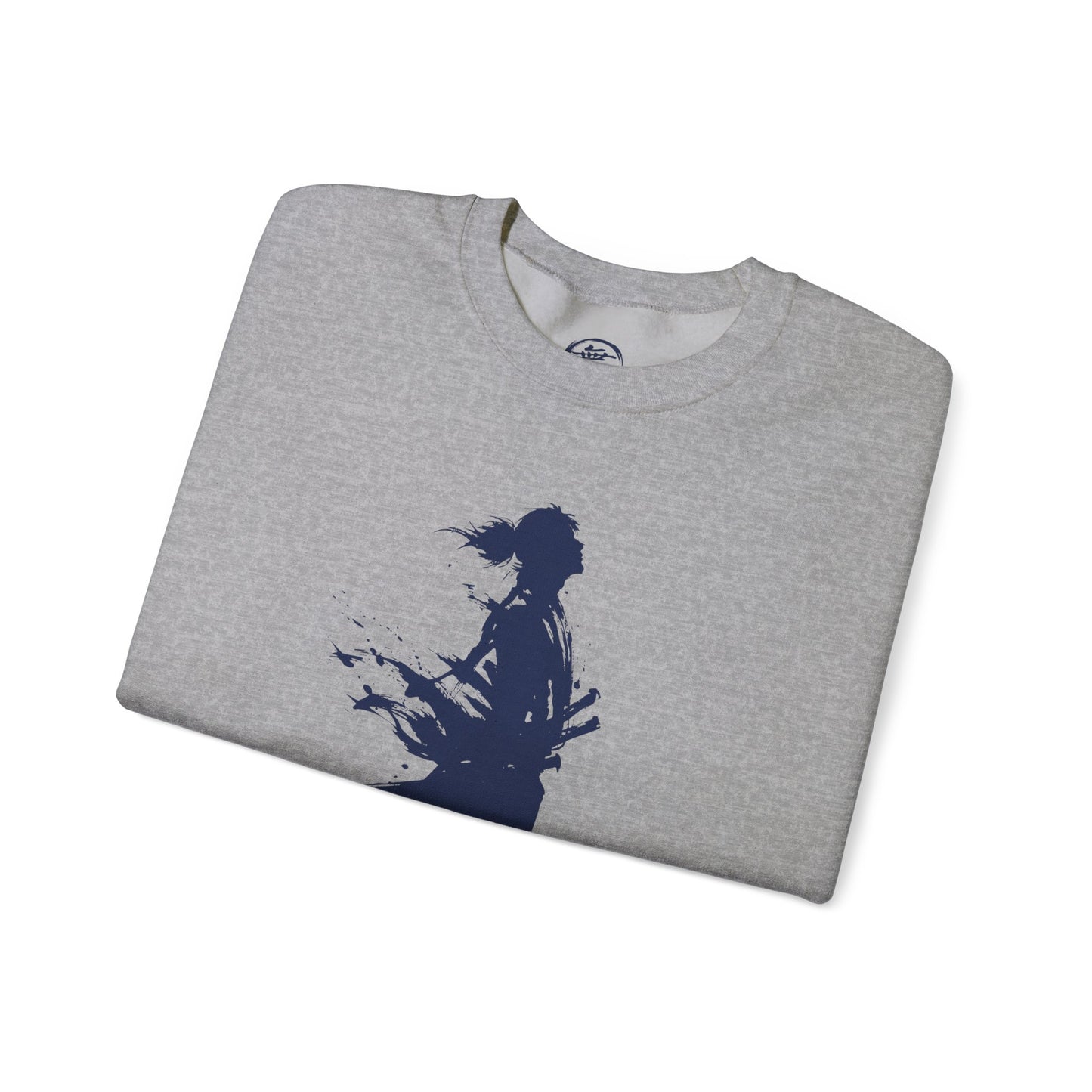 Minimalist Samurai Silhouette Unisex Crewneck Sweatshirt | "The One and Only" Shodo (Japanese Kanji Calligraphy),  SR2S | MU-NI Japan