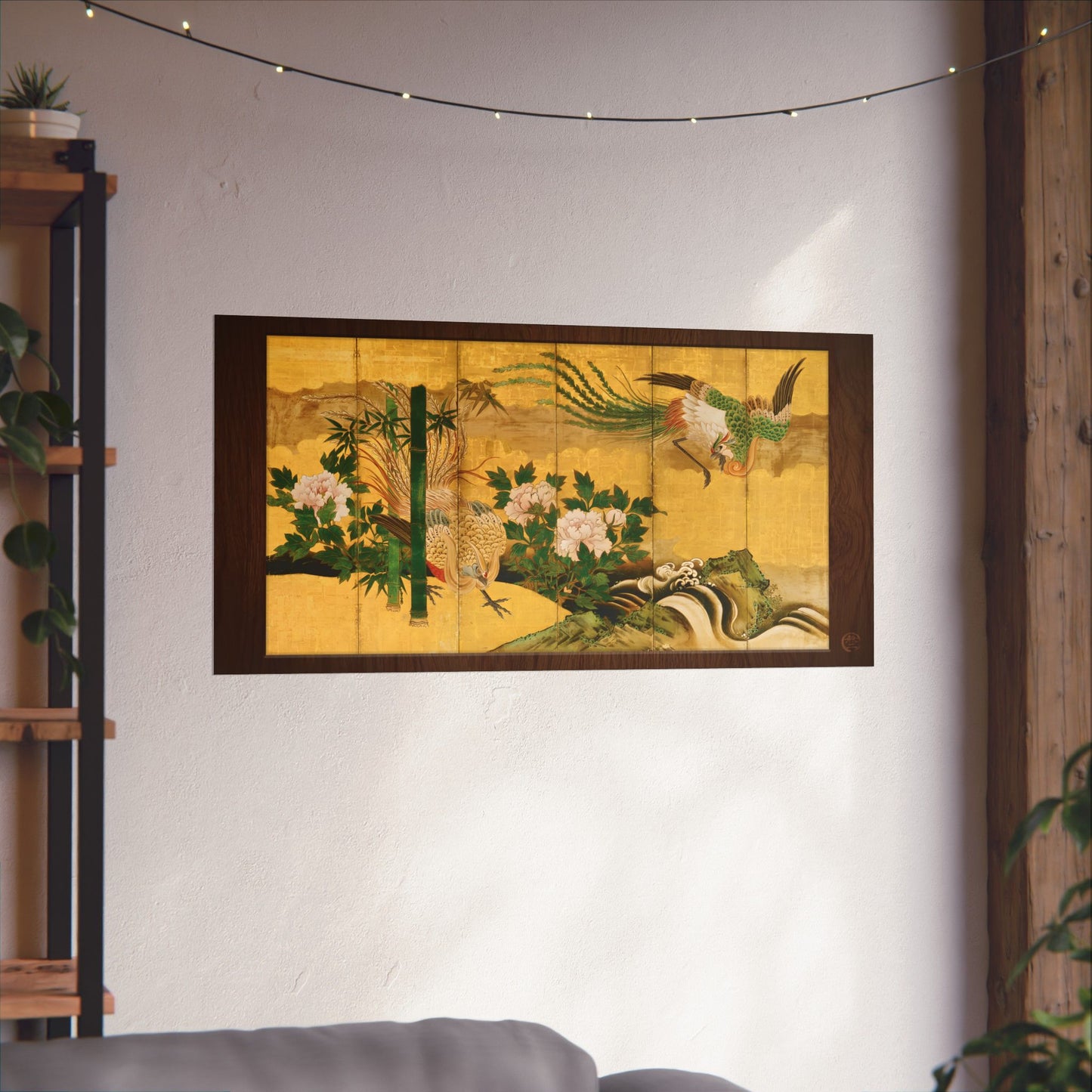 Kano-ha | Phoenix Folding Screen Left Panel Art Print - Japanese Houou Vintage Art Poster | RHC MU-NI Japan