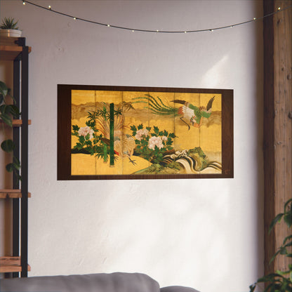 Kano-ha | Phoenix Folding Screen Left Panel Art Print - Japanese Houou Vintage Art Poster | RHC MU-NI Japan